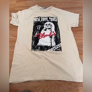 Gildan Cream Graphic Band Tee with Black Print
